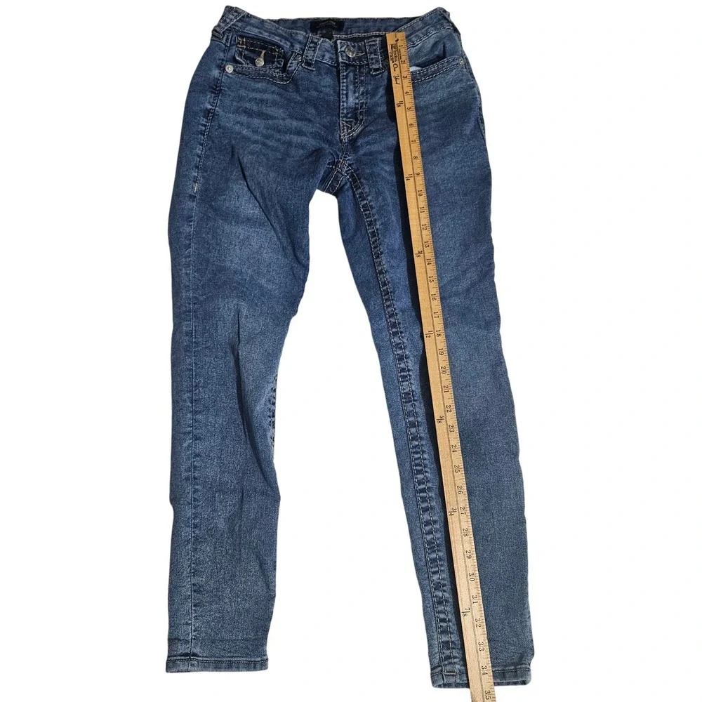 True Religion Jennie Curvy Mid Rise Super Skinny Jeans Blue Denim 28 Mens